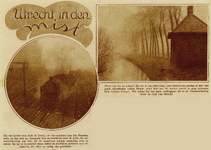 873864 Collage van 2 foto's betreffende 'Utrecht in de mist', met links een gezicht op het spoorwegemplacement bij het ...